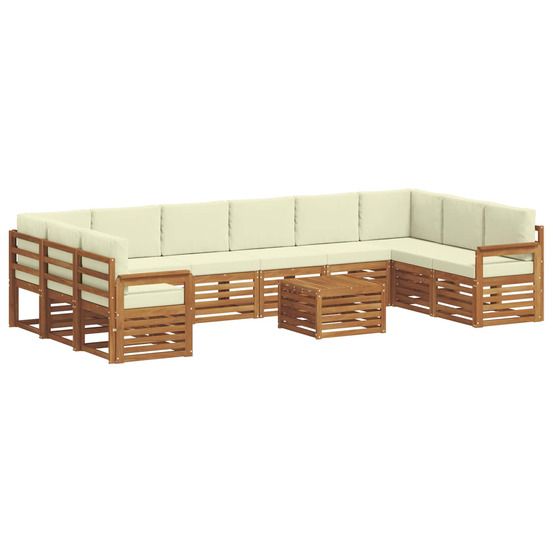 Ensemble de canapés d'extérieur 11 pc naturel et crème