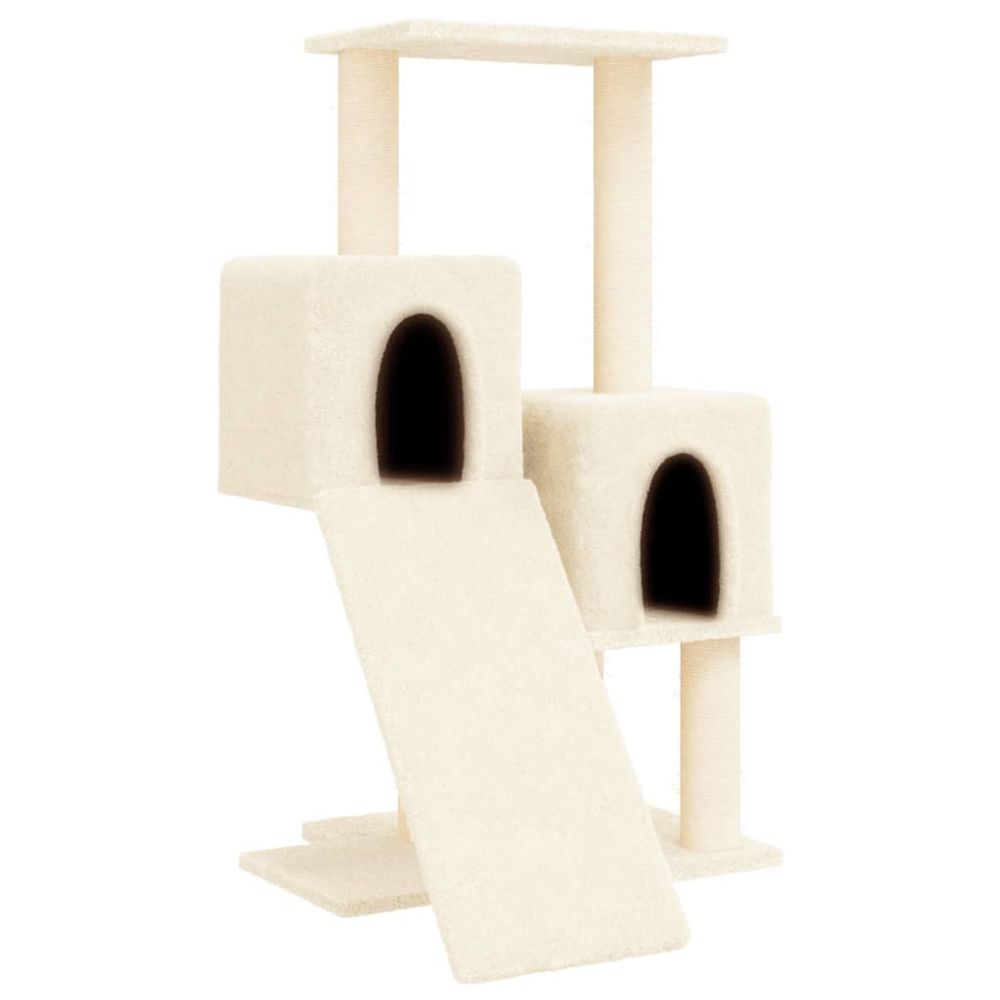 Arbre à chat avec griffoirs en sisal crème 82 cm