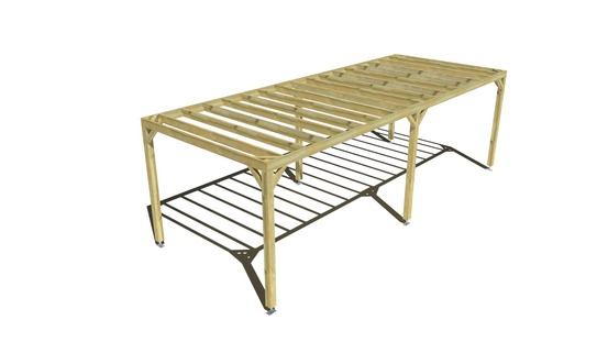 Pergola bois • 8m x 3m • indépendante • sens profondeur • livraison comprise