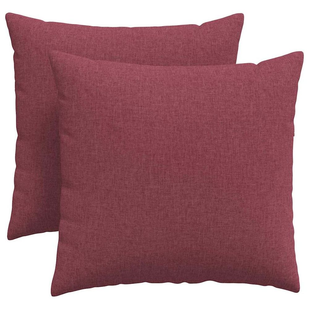 Coussins de canapé 2 pc tissu bordeaux 45 x 45 cm