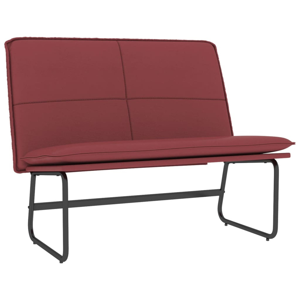 Banc rouge bordeaux 100x75x76 cm similicuir