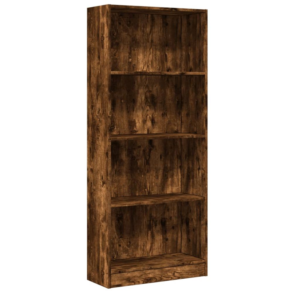 Bibliothèque chêne fumé 60x24x143 cm bois d'ingénierie