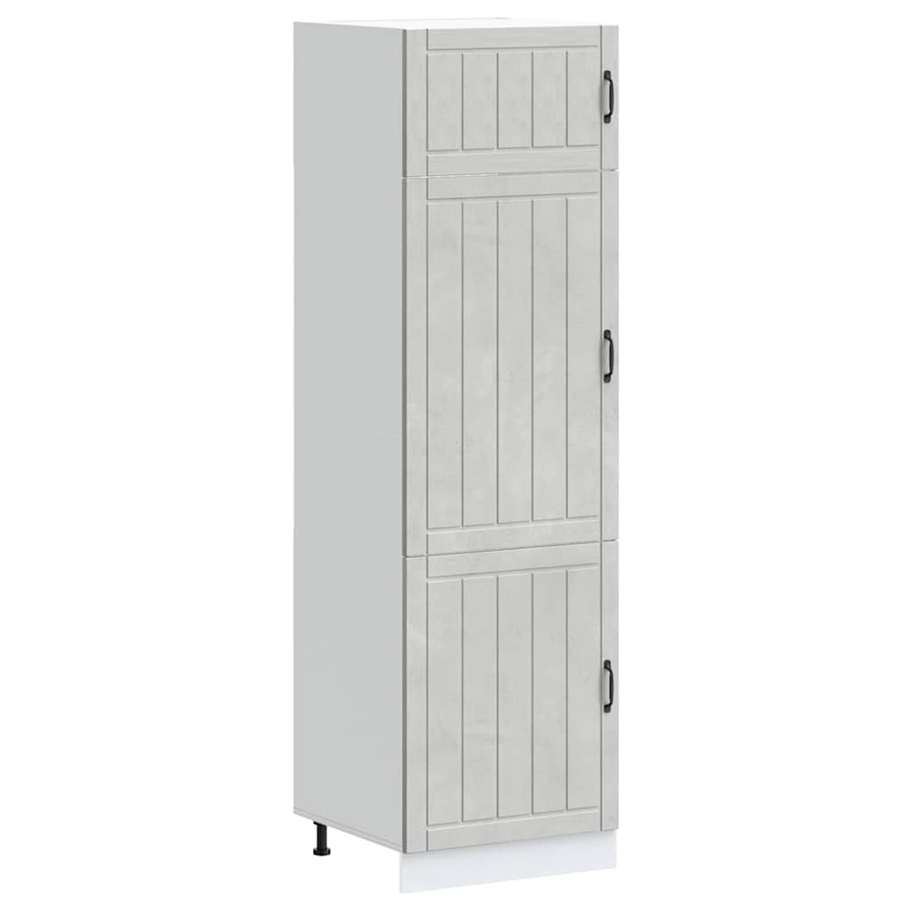 Armoire de cuisine lucca gris béton bois d'ingénierie