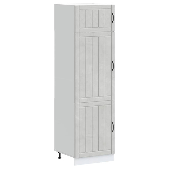 Armoire de cuisine lucca gris béton bois d'ingénierie