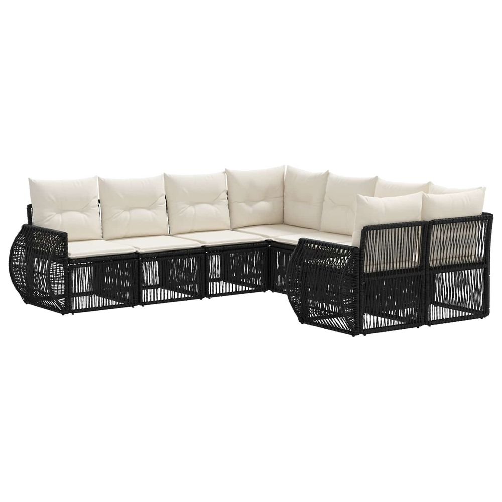 Ensemble de canapé de jardin 8 pc 8-nombre de places noir