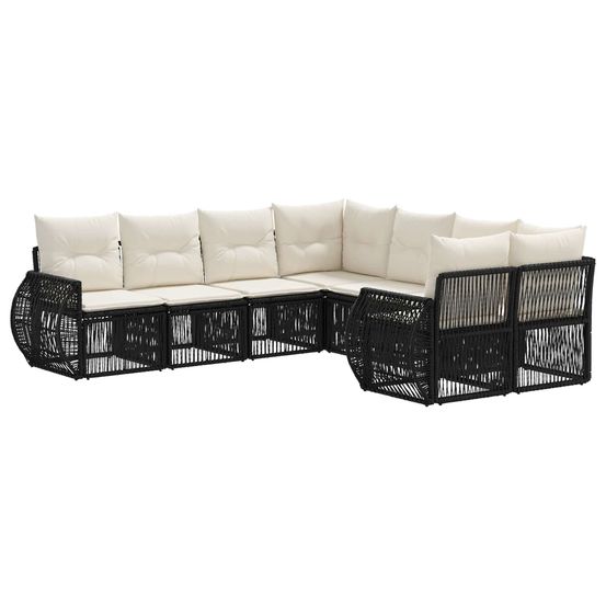 Ensemble de canapé de jardin 8 pc 8-nombre de places noir