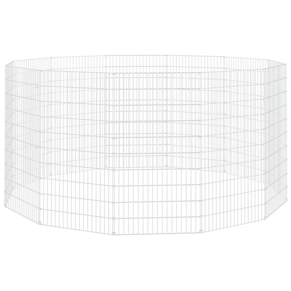 Enclos pour animaux en liberté 12 panneaux 54 x 100 cm fer galvanisé