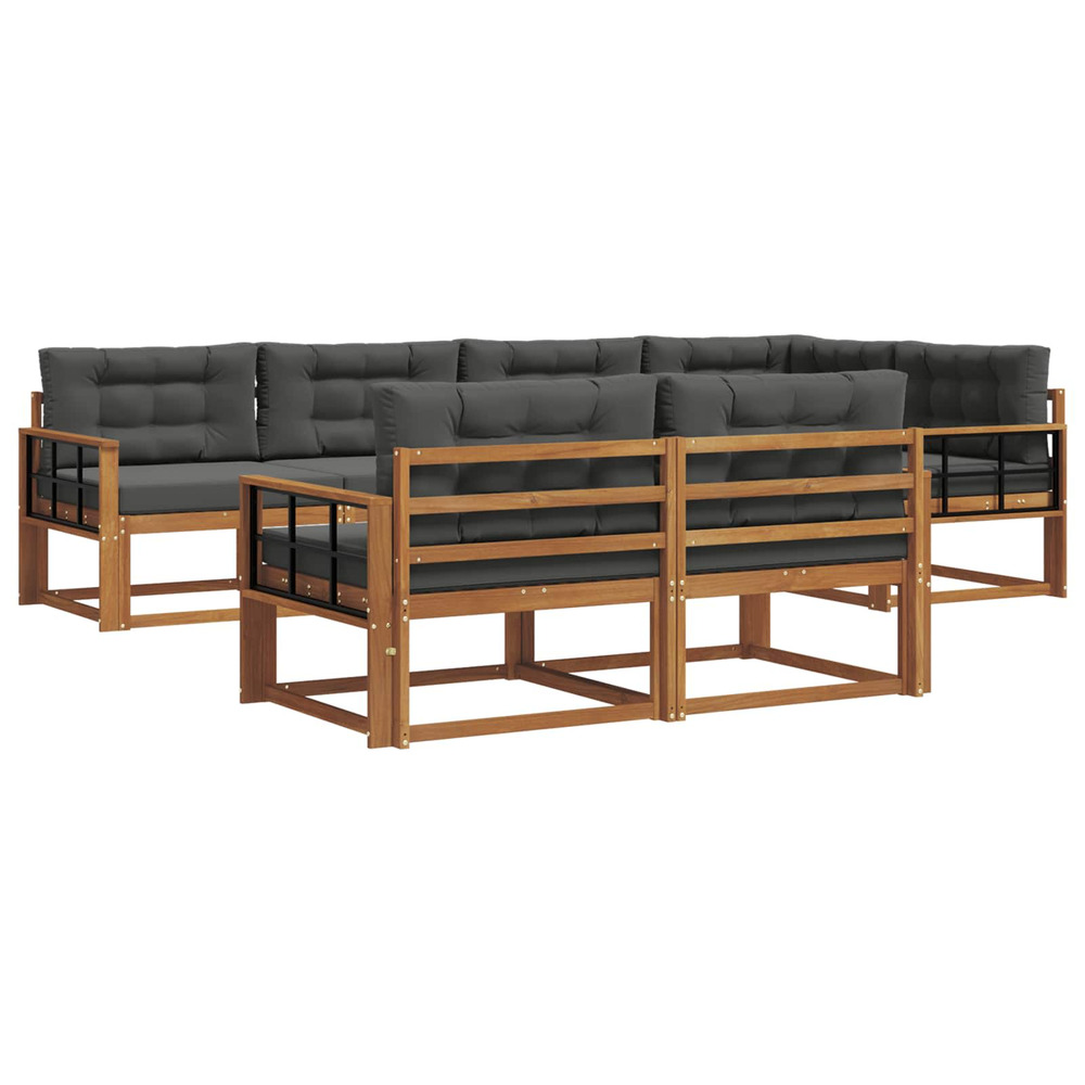 Ensemble de canapés d'extérieur 7 pcs naturel et anthracite