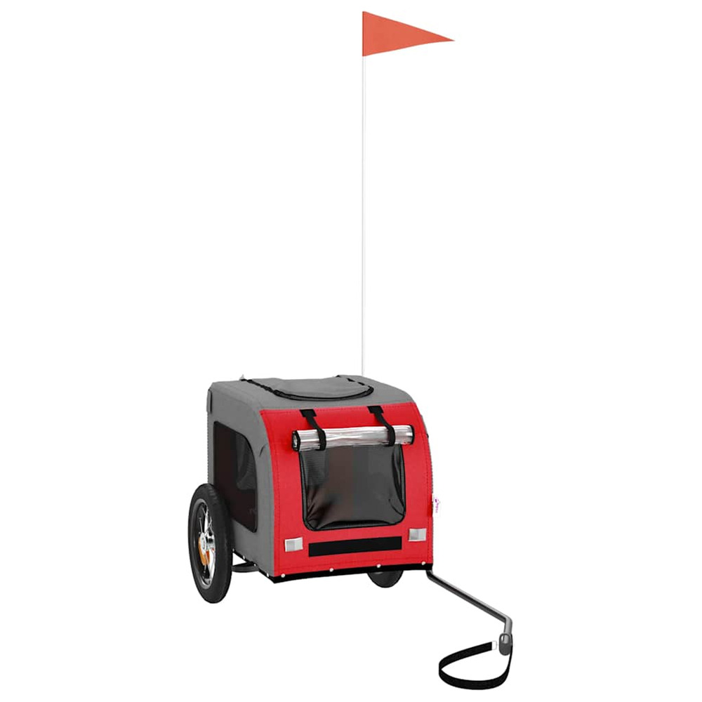 Remorque de vélo pour animaux de compagnie rouge et gris