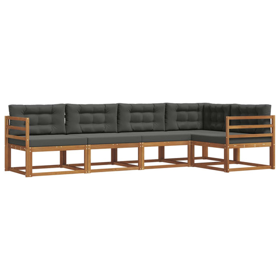 Ensemble de canapés d'extérieur 5 pcs naturel et anthracite