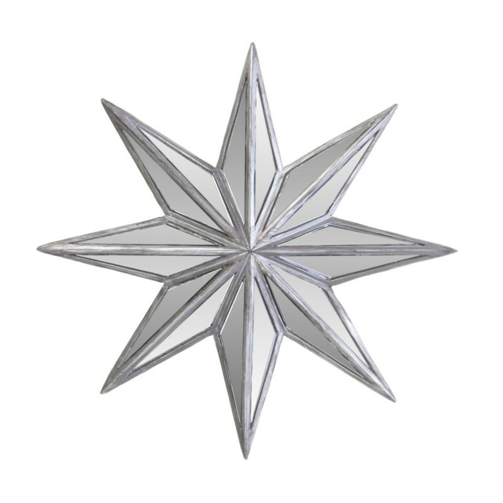 Étoile murale argentée 23x3x23cm