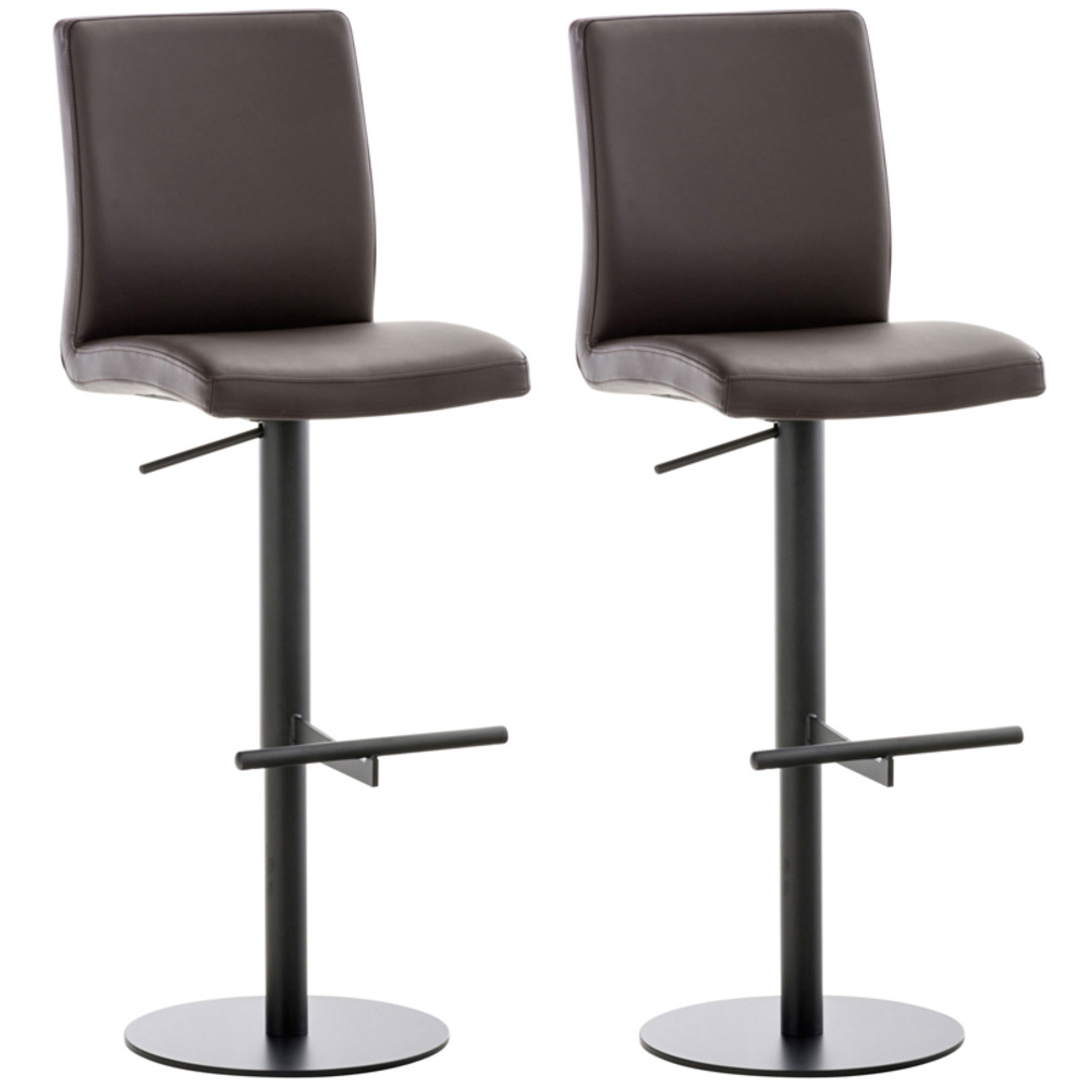 Lot de 2 tabourets de bar cadiz simili cuir noir