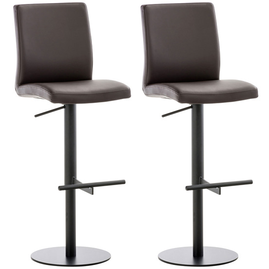 Lot de 2 tabourets de bar cadiz simili cuir noir