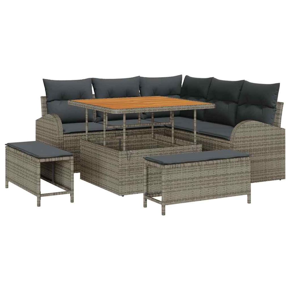 Ensemble de canapé de jardin 8 pc 7-nombre de places gris