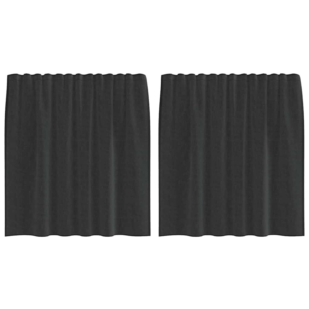 Rideaux en voile avec passants 2 pcs noir