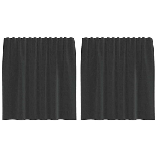 Rideaux en voile avec passants 2 pcs noir