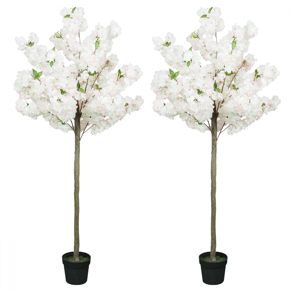 Cerisier Japonais Artificiel 180 Cm – Sakura Fleuri Ultra-Réaliste Avec Pot Ciment, Arbre Artificiel Extérieur/Intérieur Pour Jardin, Balcon, Salon, Mariage