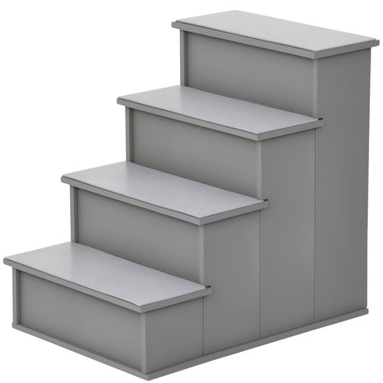 Escalier pour chien en mdf marches rembourrées antidérapantes pour mobilité réduite gris 30kg