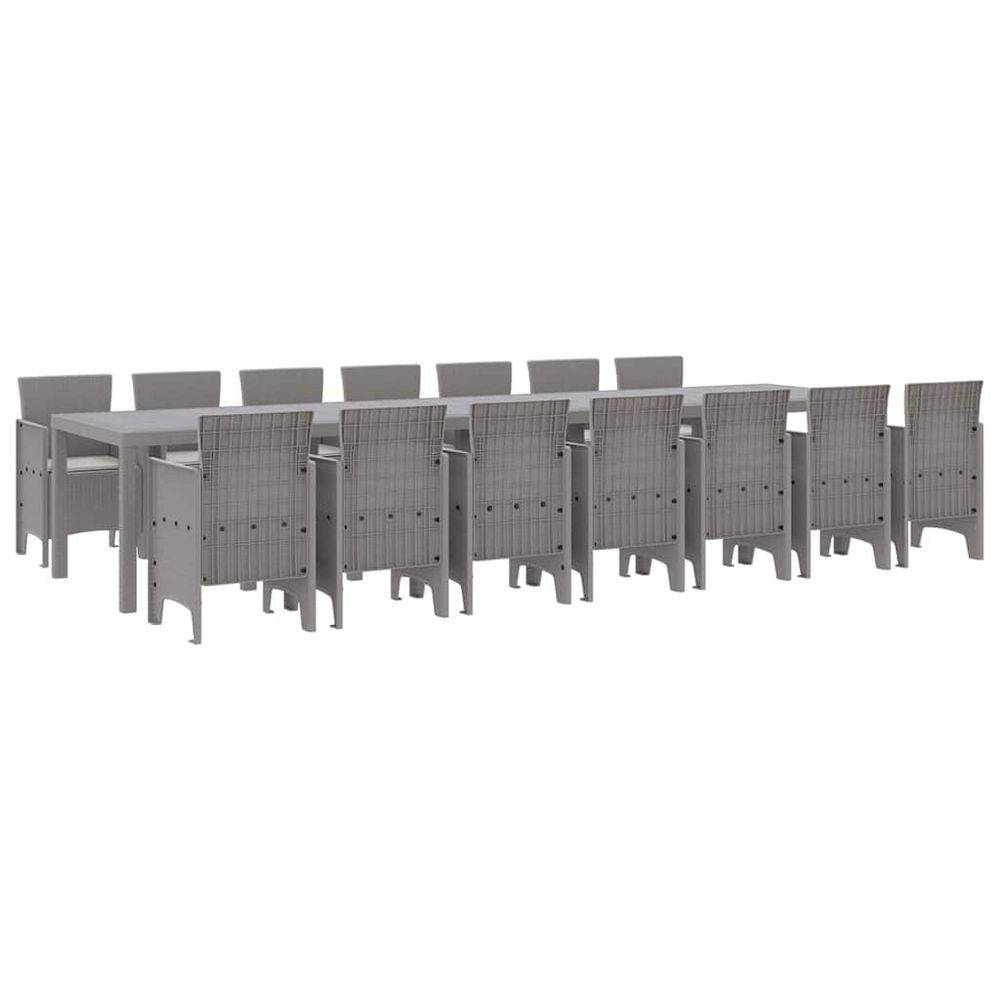 Ensemble de salle à manger de jardin avec coussins 15 pc pp