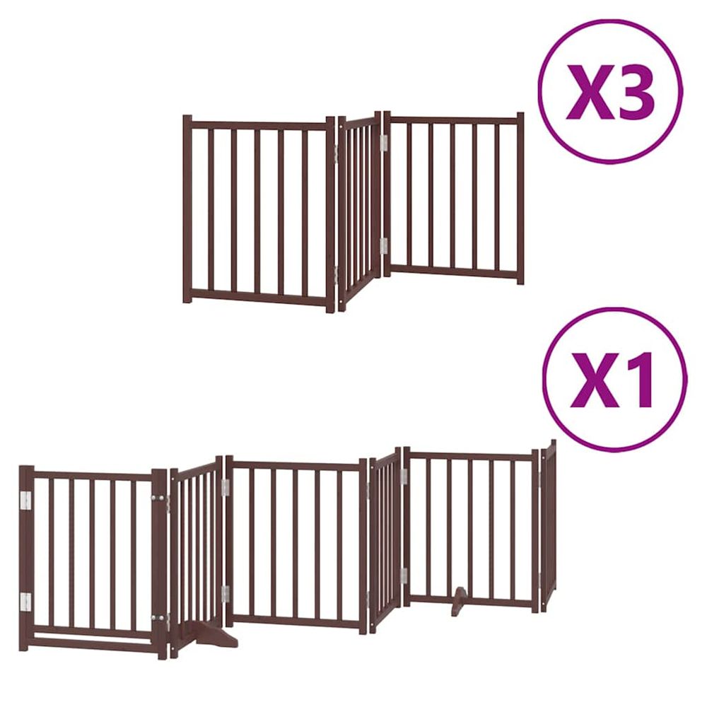 Barrière pour chien porte pliable 15 panneaux bois de peuplier