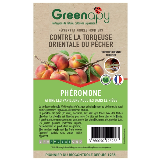 Phéromone tordeuse orientale du pêcher (2 capsules)