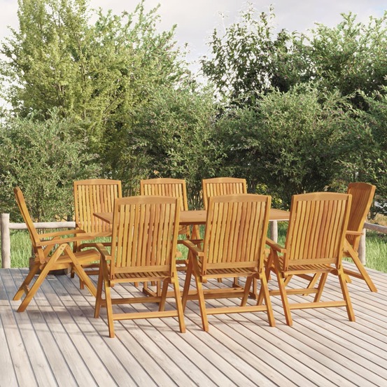 Ensemble à manger de jardin 9 pcs bois de teck solide