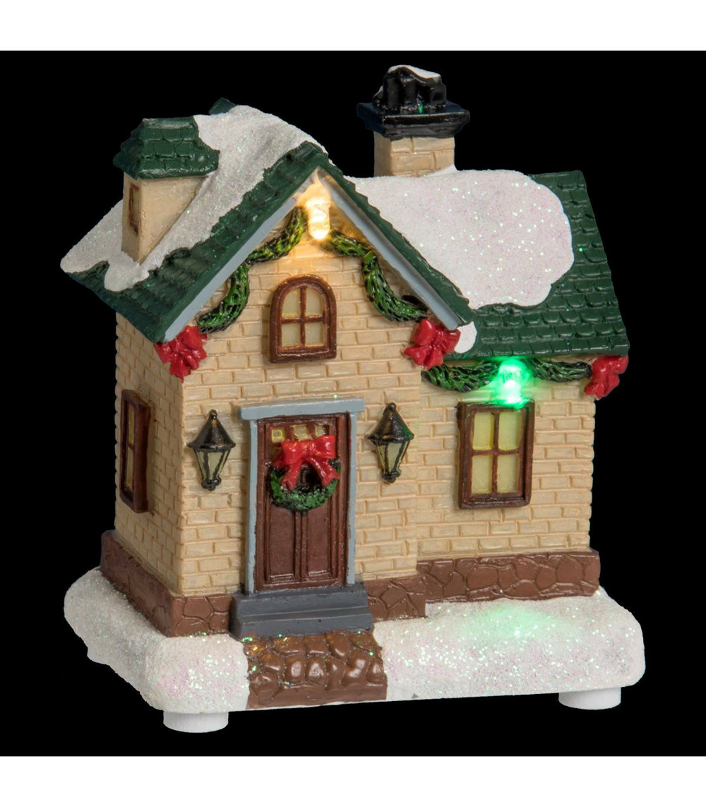 Village de noël lumineux boutique éclairée