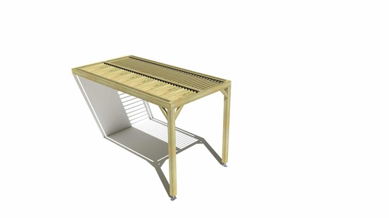 Pergola bois • 2m x 4m • adossée • sens profondeur • lames orientables bioclimatiques incluses • livraison comprise