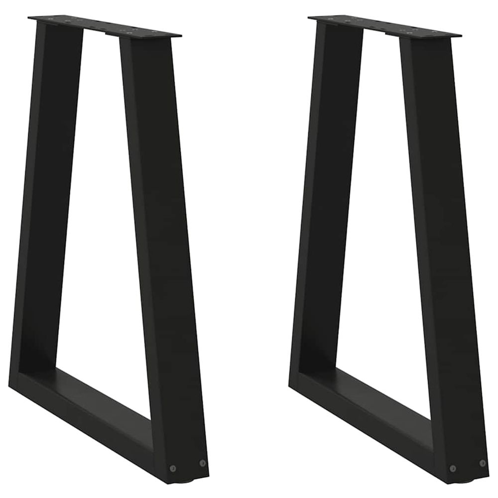 Pieds de table à manger en v 2 pièces noir 50x(72-73,3) cm acier