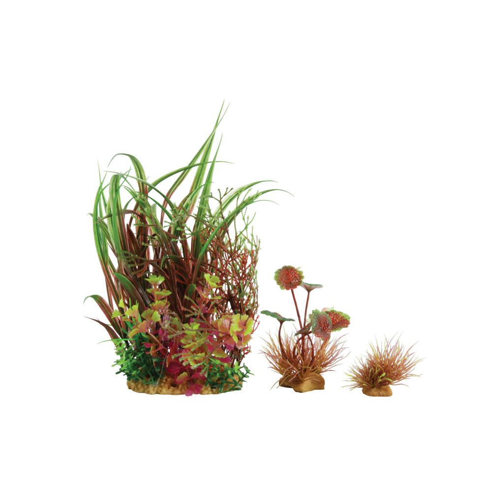 Wiha n°3 plantes artificielles 3 pieces h 21 cm plantkit décoration d'aqua