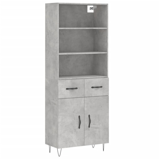 Buffet bahut commode armoire meuble de rangement organisateur cuisine salle de séjour salon haut 69,5 x 34 x 180 cm bois d'in