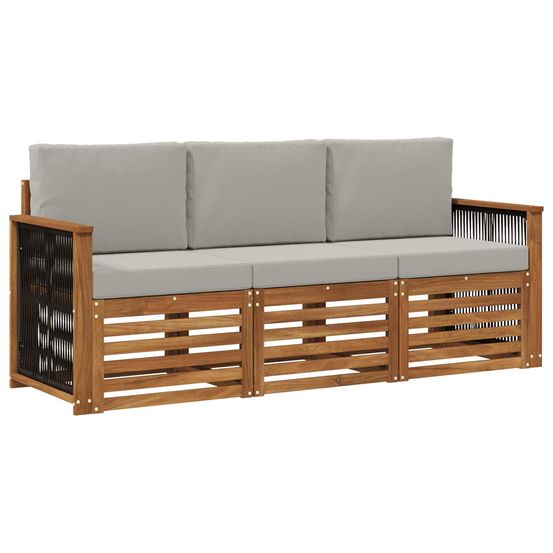 Ensembles de canapés 3 pc bois d'acacia massif