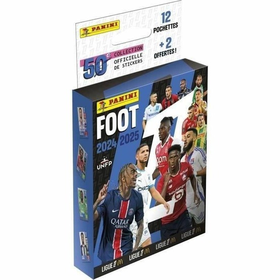 Blister foot ligue 1 2024-2025 - mcdonald's - 12 pochettes - 2 offertes - 98 stickers