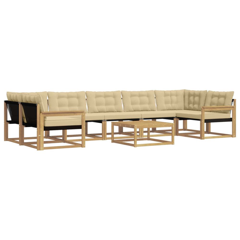 Ensemble de canapés d'extérieur 8 pc blanc et beige