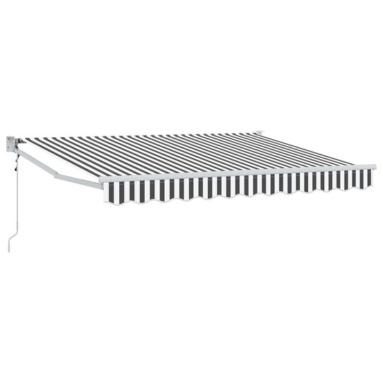 Auvent anthracite et blanc 3,5 x 2 m polyester et métal
