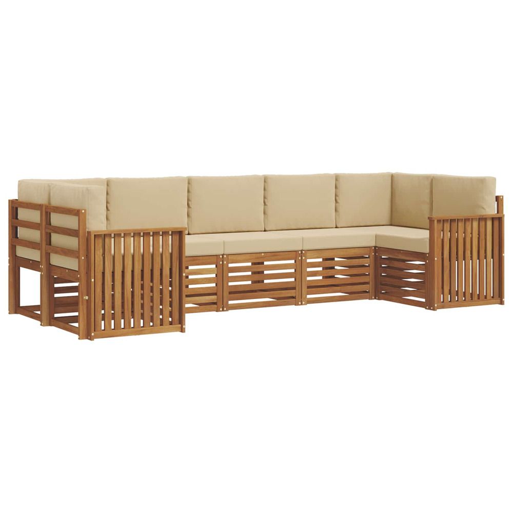 Ensemble de canapés d'extérieur 7 pc naturel et beige