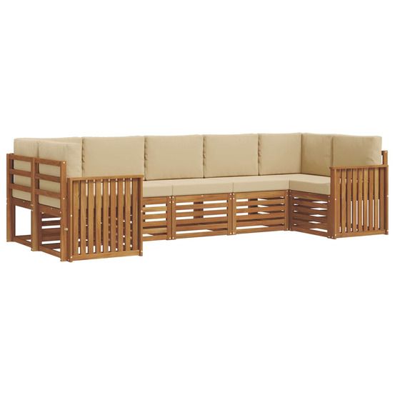 Ensemble de canapés d'extérieur 7 pc naturel et beige