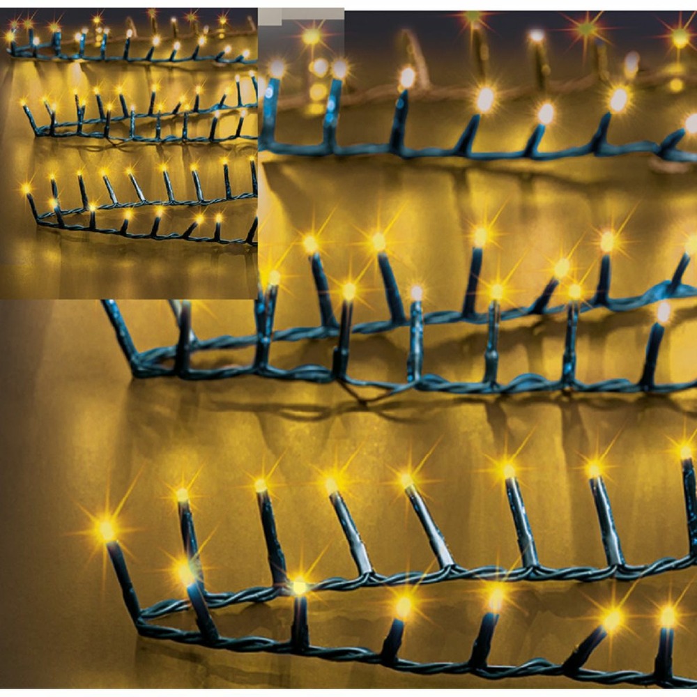 Guirlande lumineuse extérieur 12 m 500 led blanc chaud et 8 jeux de lumière