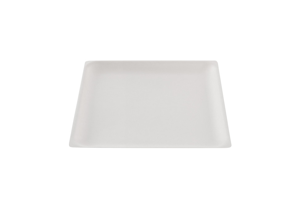 Assiette carrée blanche en canne à sucre 20 x 20 cm - 800 unités - betik