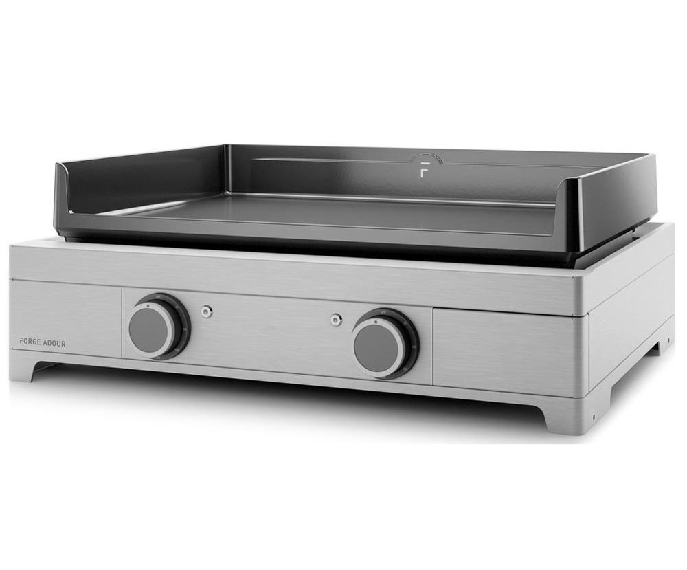 Plancha gaz 3200w plaque fonte émaillée 60x41cm - modern e60i