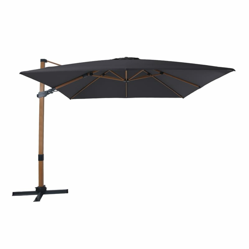 Parasol apollo 300x300 gris mât marron