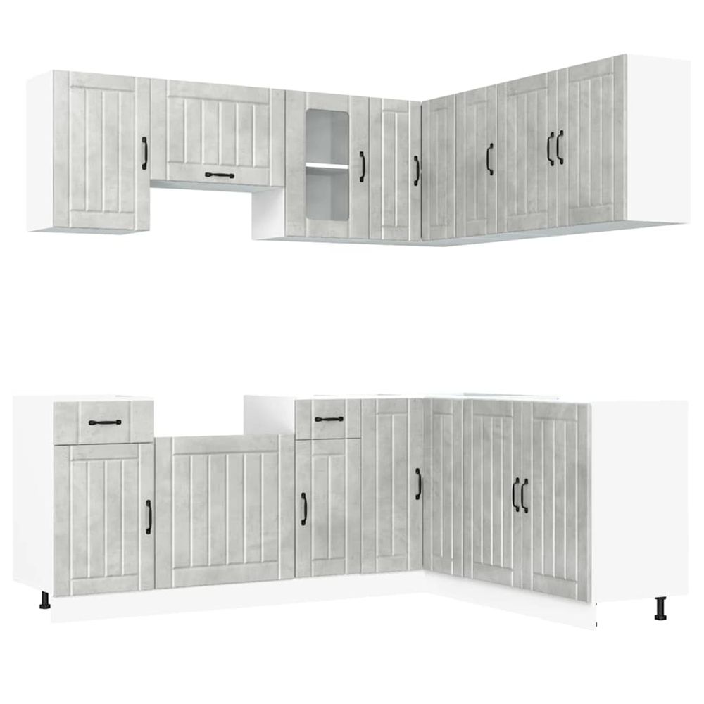 Ensemble d'armoires de cuisine 11 pcs lucca bois d'ingénierie