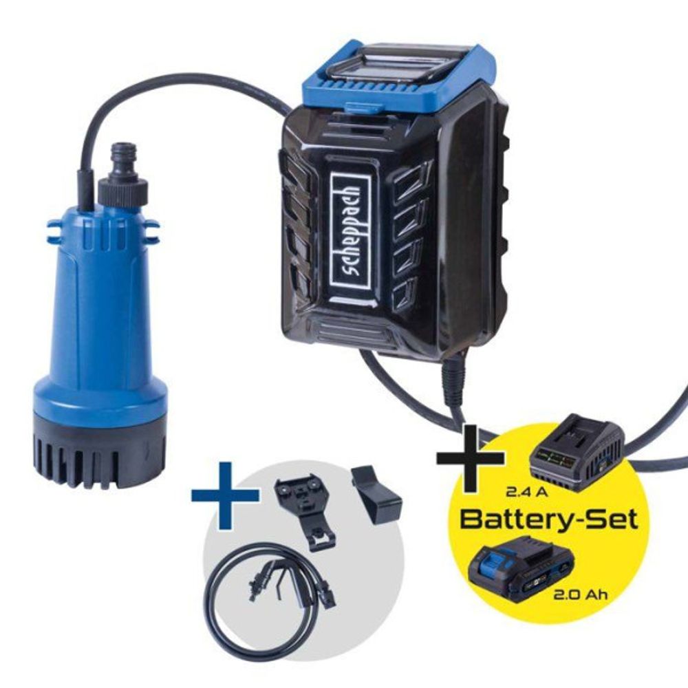 Pompe pour collecteur d'eau de pluie - c-rbp2000-x - set s - 2000l/h - batterie 2.0ah 20v ixes + chargeur 2.4a