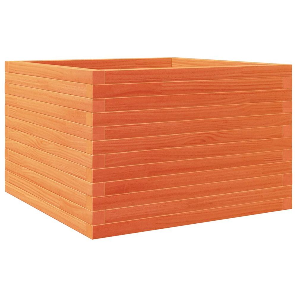 Jardinière d'extérieur cire marron 70x70x46 cm bois de pin massif