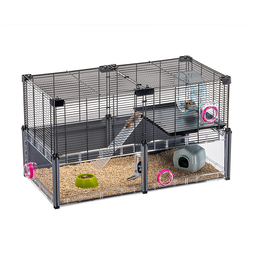 Ferplast - cage hamster - cage souris - cage hamster grande - grillage métallique - avec accessoires - modulaire - multipla