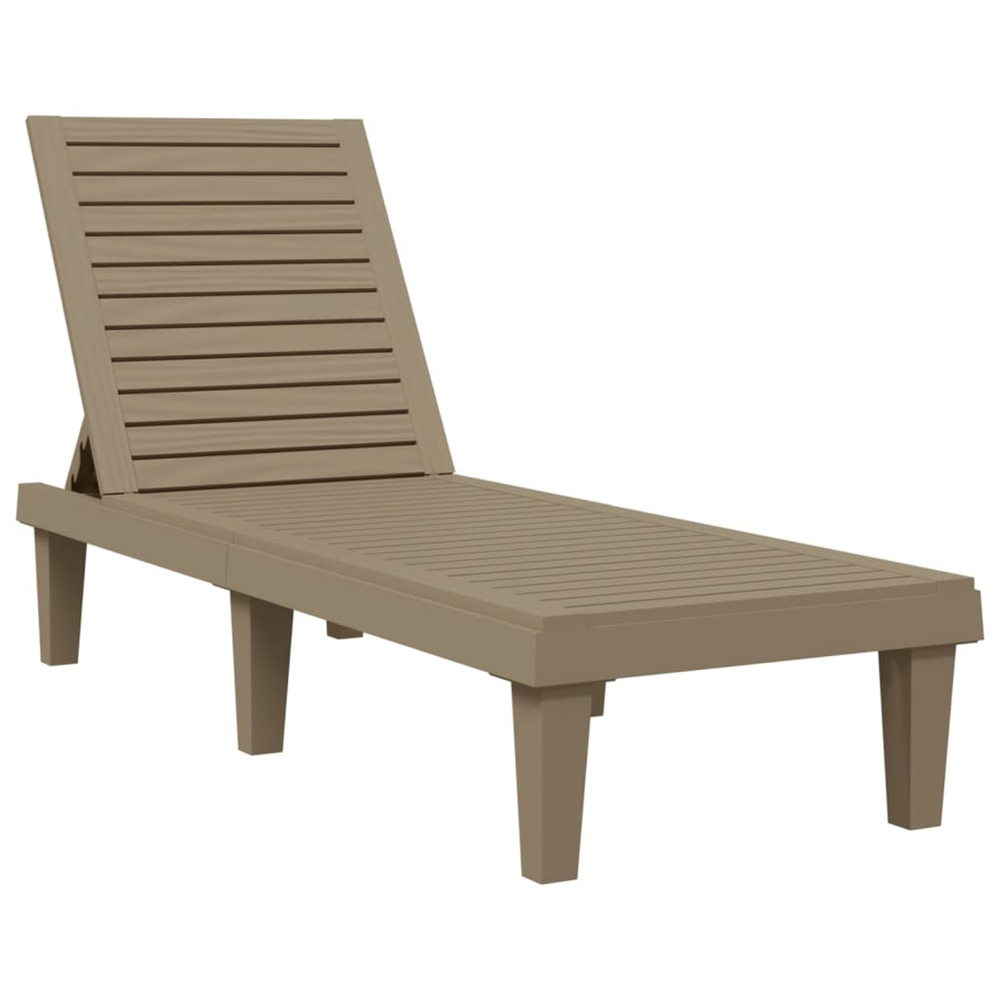 Chaise longue marron clair 155x58x83 cm polypropylène bain de soleil
