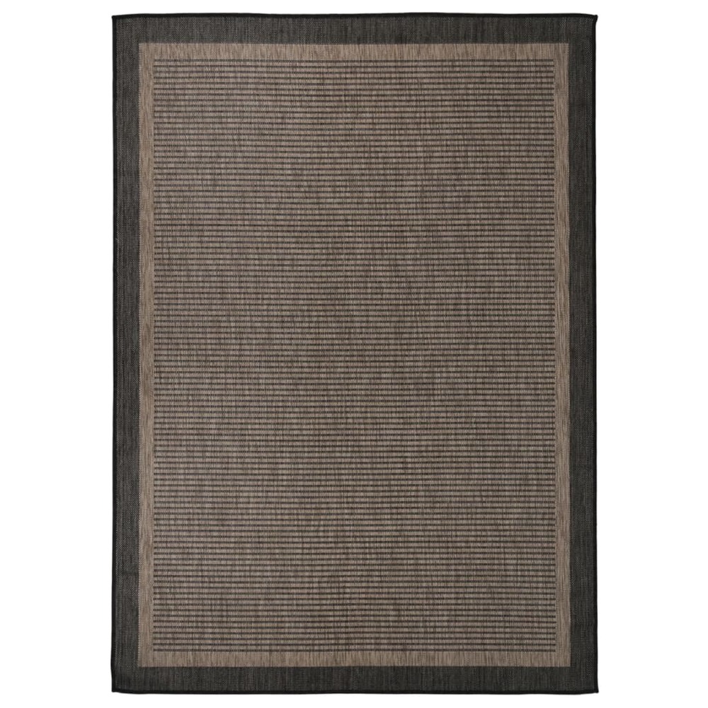 Tapis à tissage plat d'extérieur 120x170 cm marron foncé