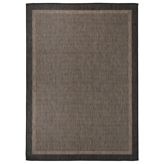 Tapis à tissage plat d'extérieur 120x170 cm marron foncé