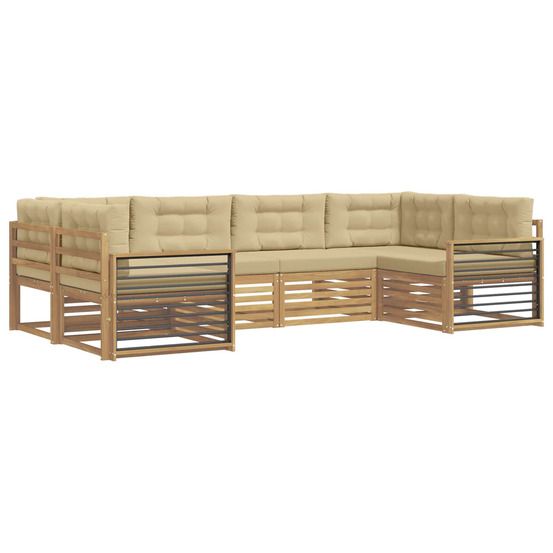 Ensemble de canapés d'extérieur 6 pc blanc et beige