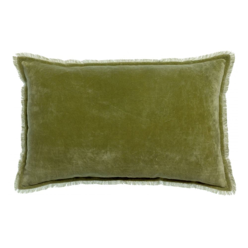 Coussin uni fara olive 40 x 65 cm